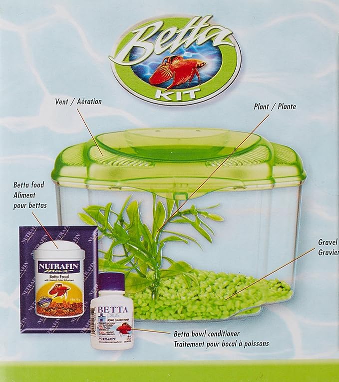 Marina Betta Pals Kit, Betta Fish Aquarium Starter Kit, Green, 13410
