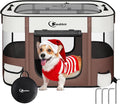 Dog Playpen,Cat Pet Puppy Pen,Portable Playpens for Dogs Indoor Outdoor Travel Camping Use,Foldable Dog Kennel Tent Crate for Rabbit Small Animals with Carrying Case (Brown, Medium)
