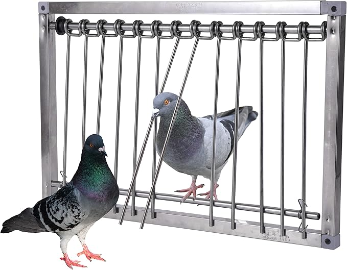 1PC Bird Cages Pigeon Trap Door Stainless Steel Wire Bars Frame Entrance U-Trap for Pigeon Birds House Door (39 * 26 cm)