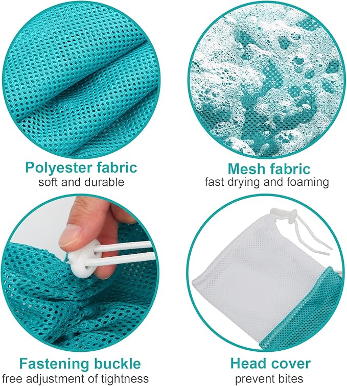 Cat Bathing Bag, Breathable Mesh Cat Shower Bag Anti Scratch Adjustable Cat Grooming Bag for Nail Trimming Polyester Soft Washing Bag