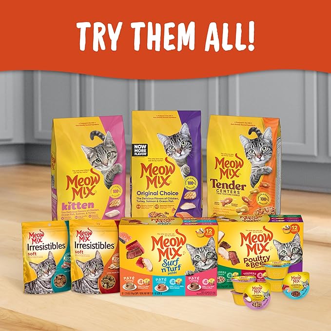 Meow Mix Tenders in Sauce Wet Cat Food, Salmon & Crab, 2.75 Ounce Cup (Pack of 12)