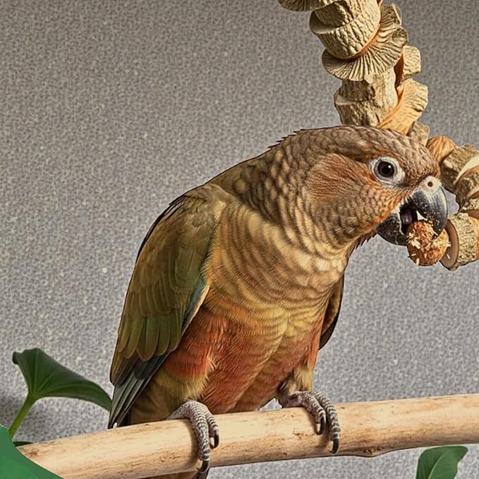 39 Inch Large Bird Toy - Natural Prickly Ash & Mango Wood Parrot Chew Toy for Foraging Enrichment - Hanging Cage Toy for Macaw, African Grey, Cockatoo, Amazon, Conure