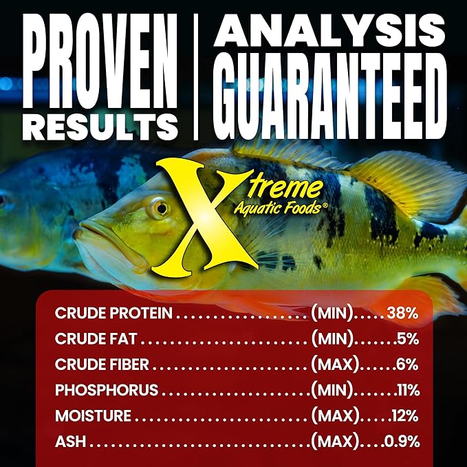 Xtreme Monster 9.0mm Pellets – Slow Sinking & Ideal for Large Cichlids, Monster Fish & Voracious Eaters – Boost Immune & Digestive Health, Max Marine Protein Fish Food – USA Farm Grown (9oz)