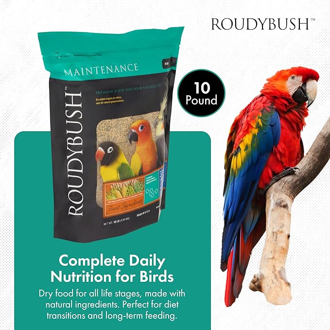 RoudyBush Daily Maintenance Bird Food, Mini, 10-Pound