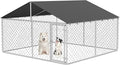 Outdoor Dog Enclosure Heavy Duty Dog Kennel House Mesh Dog Big Cage Pet Kennel Steel Fence with Secure Lock