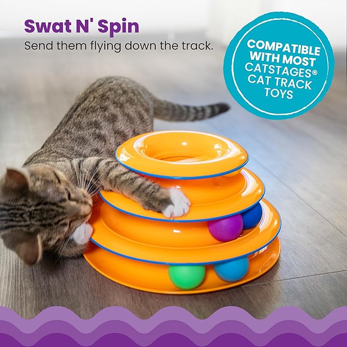 Catstages Replacement Balls for Cat Track Toys, Multiple Colors, 6 Pack