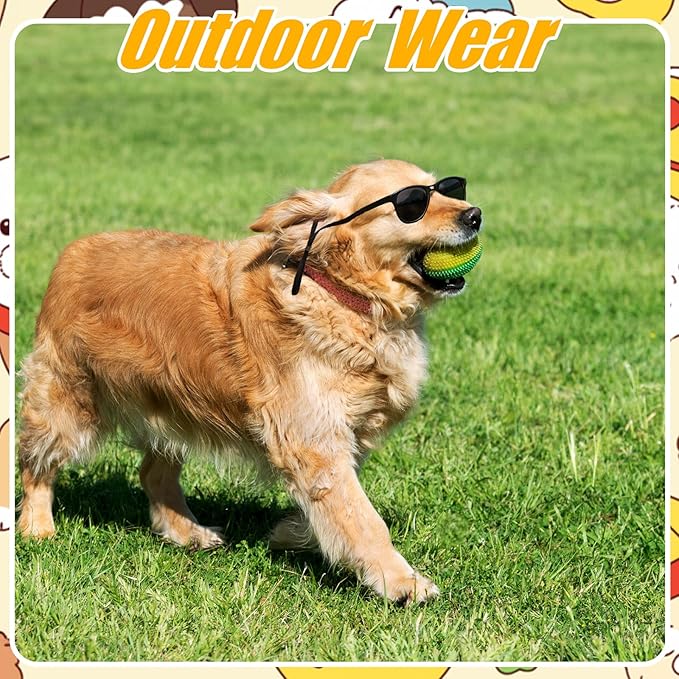 Dog Sunglasses Pet Supplies for Medium Large Breed Dogs with Adjustable Strap Black UV Protection Sun Glasses for Pet Riding Hiking Swimming Police Halloween Christmas Cosplay (Medium)