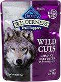 Blue Buffalo Wilderness Trail Toppers Chunky Beef Bites in Hearty Gravy Wet Dog Food, 3 oz., Case of 24