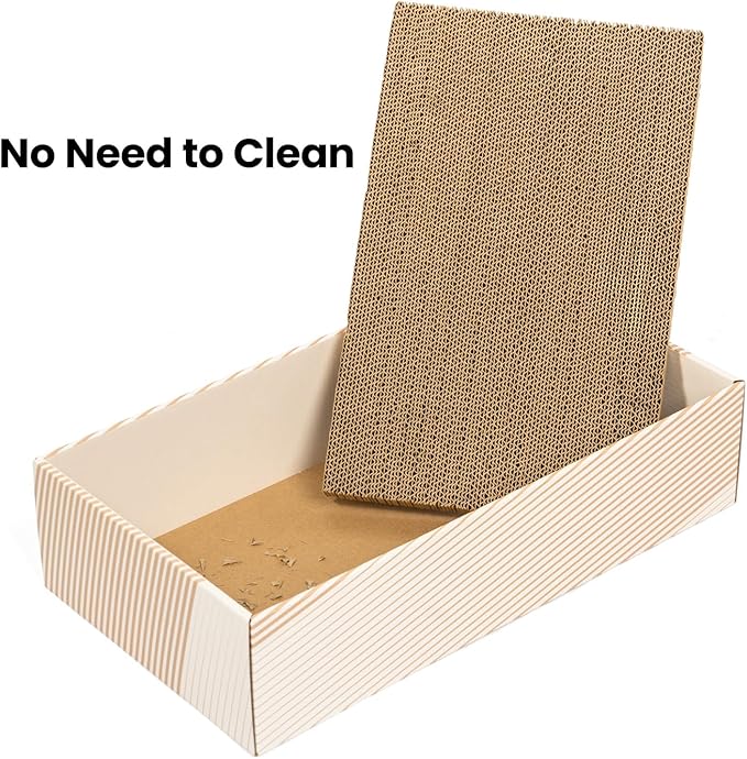Cat Scratcher Box with 4 Scratching Pads&2 Separate Cardboard Boxes,2-in-1 Cardboard Cat Scratch for Multiple Kitten Interactive Play,Gradient(Ball & Fish Catnip Toy Included)