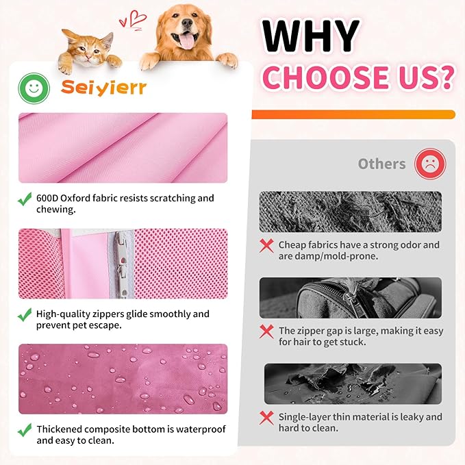 Dog Playpen, Portable Pet Play Pen Foldable Carrying Case, Puppy Pens Outsid for Small Cat Indoor/Outdoor, Removable Mesh Shade Cover