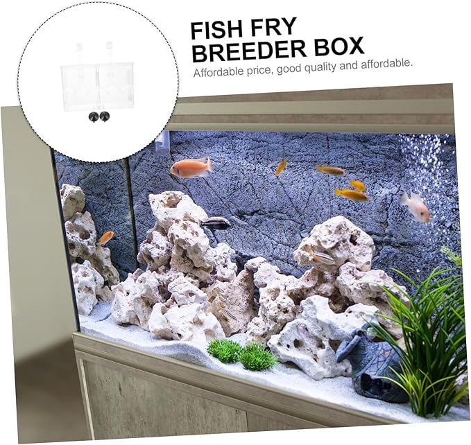 FRCOLOR 1pc Juvenile Fish Breeding Box Dual Isolation Tank Lightweight Plastic Aquarium Breeder High Transparency for Safe Fish Hatching and Separation