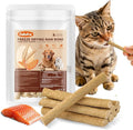 Freezed Dried Cat Teething Sticks, Cat Chew Stick for Dental Care, 1.74 oz Salmon and Chicken Flavour Cats Treats, Feline Freshens Breath Snacks