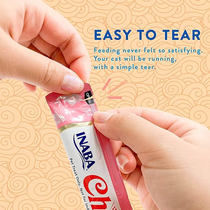 INABA Churu Cat Treats, Grain-Free, Creamy Purée Cat Treat/Topper, Tuna Variety