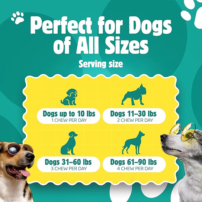 Advanced Hip & Joint Support – Joint Supplement for Dogs Bacon Flavor Soft Chews; MSM & Turmeric for Mobility & Glucosamine for Dogs – Dog Vitamins and Supplements, 120 Chews