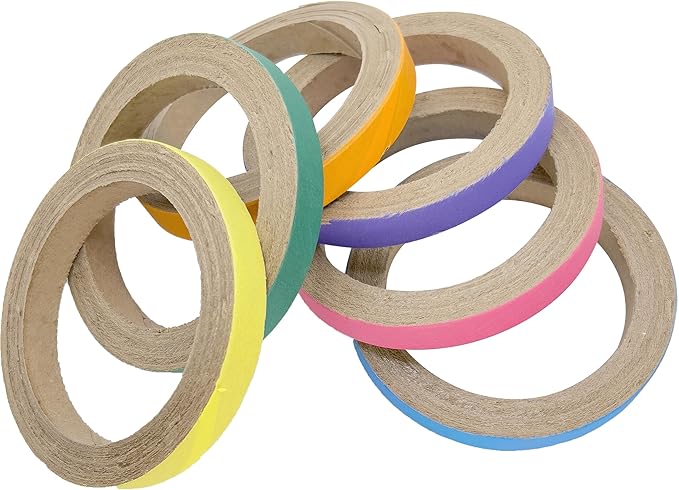 8014 Big 4 Inch Donuts Pk18 - Large Size Compressed Cardboard Chewable Bird Foot Toys, Bright Outer Paper Strip, Lots of Shreddable Layers, Great for Med to Large Size Birds