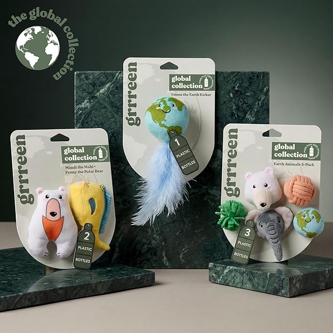 Cat Toys | Plush Toy Polar Bear & Mahi Mahi (Value 2-Pack) Cat Toys for Indoor Cats | Eco Friendly Toy Made from Non Toxic Materials