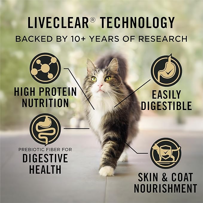 Purina Pro Plan Allergen Reducing, Sensitive Skin & Stomach, High Protein Cat Food, LIVECLEAR Turkey and Oatmeal Formula - 3.2 lb. Bag