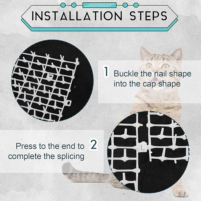 Zopeal 13ft Cat Repellent Mat with 12 Ground Stakes 12 Zip Ties, Spikes Deterrent Mat Keep Dog Off Couch for Indoor Outdoor Keep Pet Off Yard Garden, 158 x 12 Inch/1 Roll
