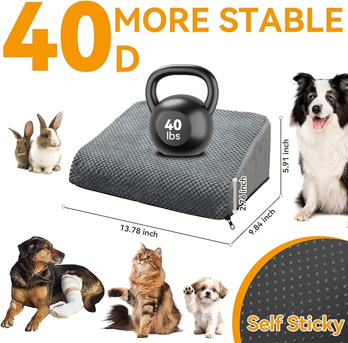 6-Pack Dog Ramp for Stairs, 40D Dog Stairs for Small Dogs with Gentle Slope, Pet Steps for Staircase Stairs, Steps and Stairs Assist for Injured & Aged Pets with Self-Sticky Pads to Fix