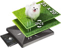 Hompet Dog Toilet Indoor Puppy Training Pad, 25''x20'', Dog Potty Pet Training Grass Mat, Removable Waste Tray for Easier Clean Up, Artificial Turf