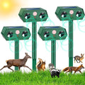 Solar Ultrasonic Racoon Cat Repellent Outdoor Deer Repellent Devices Sonic Fortress Pro Animal Rabbit Repeller Squirrel Deterrent with Motion Sensor to Keep Dog Fox Skunk Out of Garden Yard(4Pack)