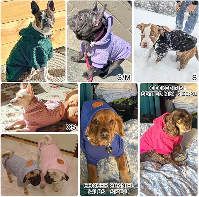 BEAUTYZOO Dog Sweaters for Extra Large Dogs Girl Boy, XXXL Dog Hoodie with Pocket & Leash Hole, Soft Warm Waffle-Like Laminated Cotton Pet Clothes for Cold Weather, Doberman Great Dane Sweatshirt, 3XL
