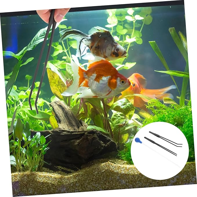 Mipcase 2sets Coral Aquatic Tweezers Clip for Fish Tank Cleaning and Feeding Aquarium Tools Pipette Dropper for Aquatic Waste Removal and