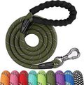 NTR 8FT Heavy Duty Dog Leash, Olive Rope Dog Leash with Swivel Lockable Hook and Comfortable Padded Handle, Cat Puppy Leash Lead for Small Medium Large Dogs Training, Playing, Camping,or Backyard