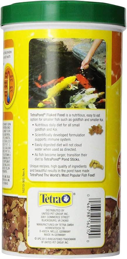 TetraPond Pond Flakes,Complete Nutrition for Smaller Pond Fish,Fish Food for Goldfish and Koi-Fish,6.35 Ounces,(Pack of 2)