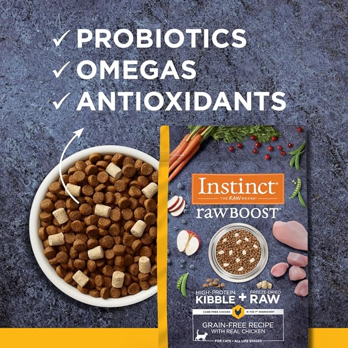 Instinct Raw Boost, Natural Dry Cat Food with Freeze Dried Pieces, High Protein, Grain Free Recipe - Real Chicken, 10 lb. Bag