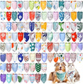 100 Pcs Boho Dog Bandanas Bulk Pet Bibs Colorful Triangle Scarf Boho Pet Bandanas for Medium Large Dogs Spring Summer Birthday Costume Decoration