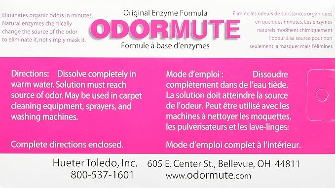 Doggie Dooley Odormute, Unscented - 15oz Cleaning Powder Concentrate - Break Down Pet Odor on Carpets, Fabrics and Kennels - Mix-with-Water Cleaning Formula, Makes Up to 20 Gallons