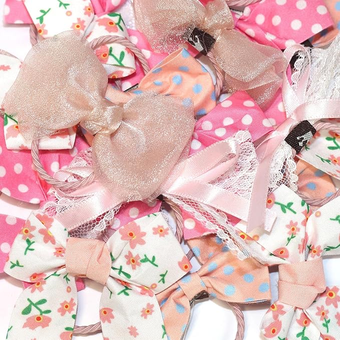20pcs Dog Hair Bow Bowknot, Dog Bows Cute, Puppy Hair Bows Mix Styles Pet Grooming Rubber Bands Dogs Hair Accessories Handmade Hair Bows for Yorkie Puppy Dogs