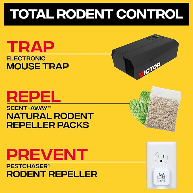 Victor PestChaser Rodent Repellent with Nightlight - Rodent Repellent Indoor Ultrasonic - Rodent Repeller - M756K - Mouse Deterrent Plug in - Mouse Plug in Repellent for House - 6 Units