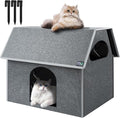 MIU Color Outdoor Cat House, Extra Large Weatherproof Cat Houses for Outdoor Cats, Warm Feral Cat Shelter with Removable Soft Mat, Big Cat Bed, 20.5"x17.5"x16.6"