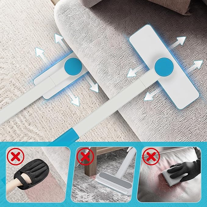 Pet Hair Removal Tool - Pet Hair Remover for Cat & Dog Hair Cleaning, Carpet Rake for Fabric Furniture, Pet Carpet Cleaner Come with Adhesive Hook Convenient to Hang & Store, an Ideal for Pets Owners