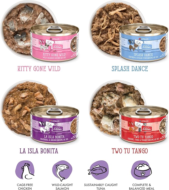 Weruva Cats in The Kitchen, The Coolsville Catch! Variety Pack, 3.2oz Can (Pack of 12)