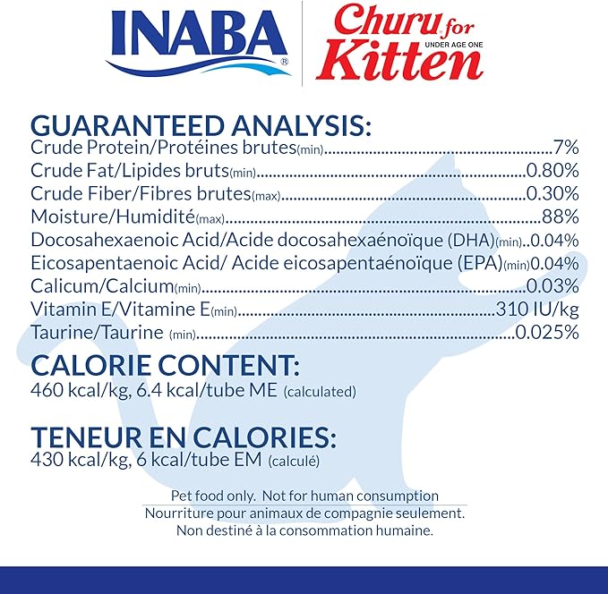 INABA Churu for Kittens, Lickable, Squeezable Creamy Purée Cat Treat with Green Tea Extract & Taurine, 0.5oz. Each Tube, 20 Tubes, Tuna & Chicken Variety