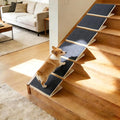 Anti-Slip Dog Steps for Stairs, 6 Pack Foldable Wooden Pet Ramp for Small Dogs, Low-Angle Stair Support for Senior, Injured, Short-Legged & Mobility-Limited Pets