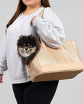 OSKAR&FRIENDS Pet Carrier Tote for Small Dogs & Cats – Vegan Leather Dog Purse with Breathable Mesh, Sherpa Bed & Safety Tether – Fits Pets Up to 20 lbs