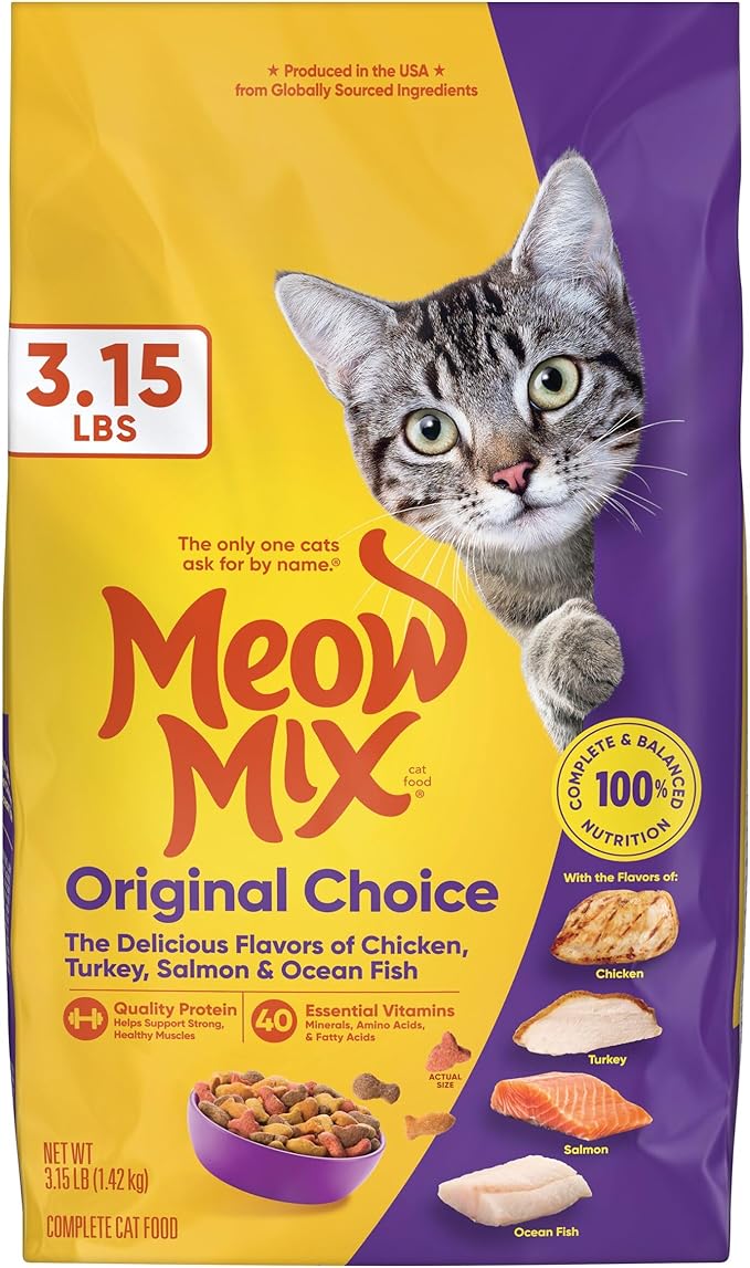 Meow Mix Original Choice Dry Cat Food, 3.15 Pound (Pack of 4)