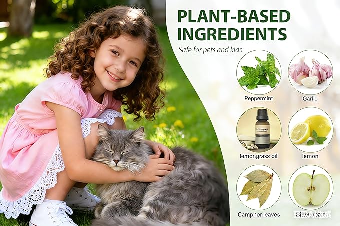 Cat Deterrent Outdoor Indoor, 10 Pack Peppermint & Lemon Natural Cat Deterrent Balls, Keep Cats Out of Yard Permanently, Prevent Scratching & Chewing for Garden, Lawn & Indoor Furniture