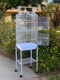 Large Open/Close Play Perch Stand Top Side Nesting Box Doors Canary Parakeet Cockatiel Lovebird Finch Roof Top Bird Cage with Removable Rolling Stand