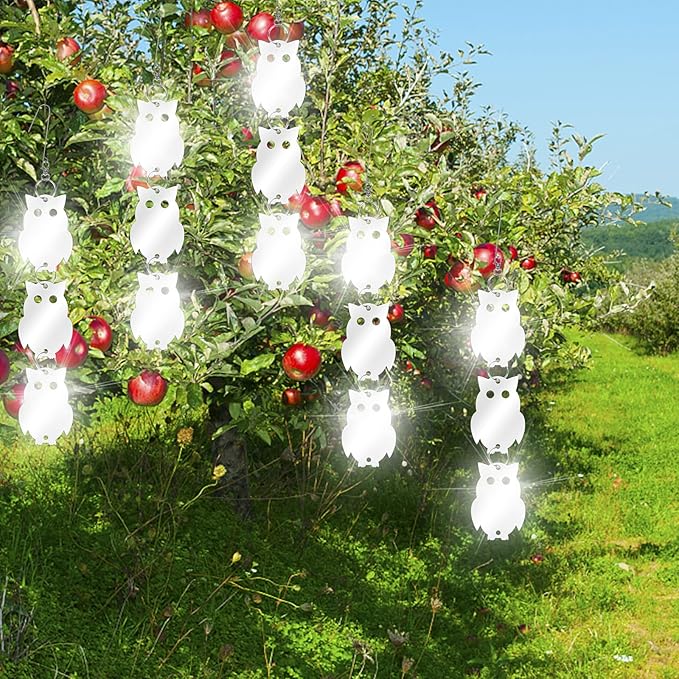 XPCARE 48 Pcs Bird Scare Discs, Reflective Double-Sided Bird Reflectors Upgraded Discs Set Reflective to Scare Bird Like Woodpeckers Pigeons Ducks