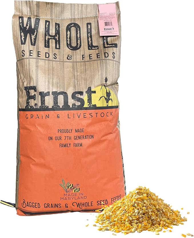 Ernst Grain & Livestock Cracked Corn, Non-GMO – Perfect Feed for Ducks, Squirrels, Chickens, Ducks, Deer, Rabbits, Geese, and More! (46 lb)