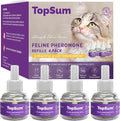TopSum Cat Pheromones Calming Diffuser: Premium Pheromone Diffuser for Cats - Cat Pheromones Diffuser - Cat Calming Diffuser - Cat Calming Pheromone Diffuser (4 Refills Original)