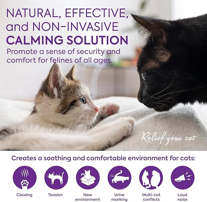 TopSum Cat Pheromones Calming Diffuser: Premium Pheromone Diffuser for Cats - Cat Pheromones Diffuser - Cat Calming Diffuser - Cat Calming Pheromone Diffuser (3 diffusers+ 3 Refills)