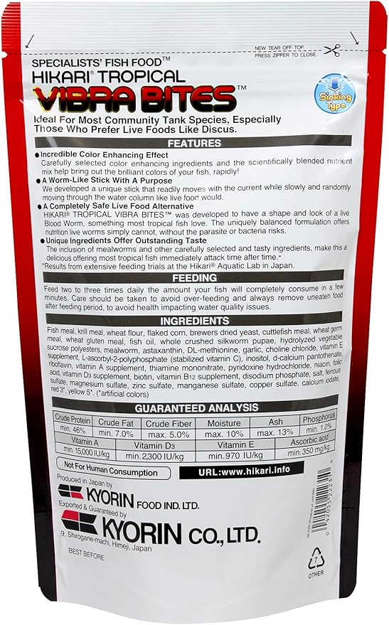 Hikari HK22206 1.23 oz Vibra Bites Tropical Fish Food