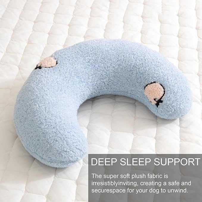 TJE Pet Calming Pillow Soft Plush Washable - Neck Support, Anxiety Relief, Joint Comfort for Small/Medium/Large Dogs & Cats (Yellow Chenille Stems)