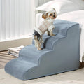 Dog Steps for Bed, 4-Steps Dog Stairs for Bed, Pet Ramp with Highly Supportive Foam and Non-Slip Bottom, Pet Stairs for Large Dogs and Medium Dogs (High 19.7 Inch)